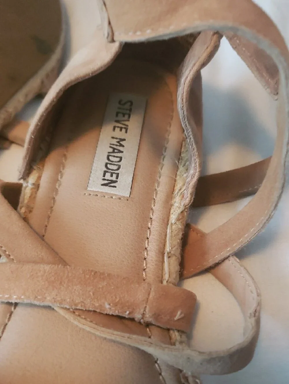 Steve Madden Tan Suede Espadrille Wrap Flats